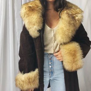 VINTAGE/ suede + shearling jacket